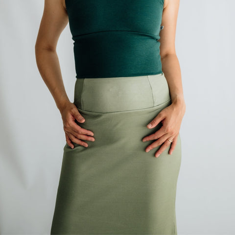 Ladies Side-Slit Bamboo Maxi Skirt