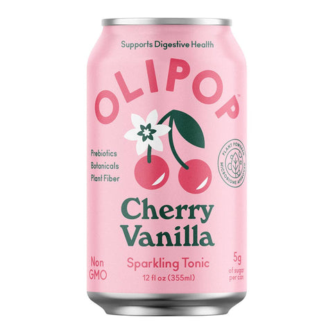 Olipop Cherry Vanilla Sparkling Tonic 355 ml - Home & Well 