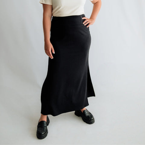 Ladies Side-Slit Bamboo Maxi Skirt