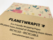 PlanetWrapIt - Spring Blossom Recycled Eco Kraft Wrapping Paper - Home & Well 