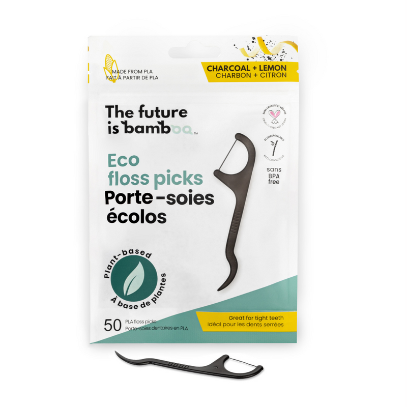 Eco Floss Picks (Plant-Based) – Charcoal Lemon & Fresh Mint - INNER 6
