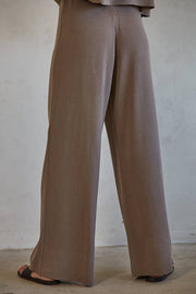 By Together - W1410 | Knit Sweater Wide Leg Pants - Home & Well