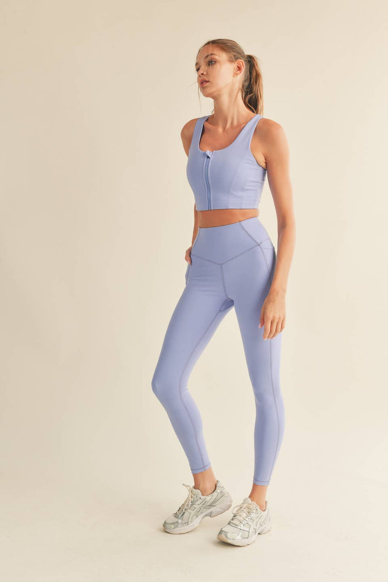 KIMBERLY C - Lavender-Blue Power Sculpt Sports Bra & Legging Set - Home & Well 
