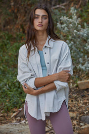 By Together - BD259 | Denim Cotton Button Down Jacket - Home & Well 