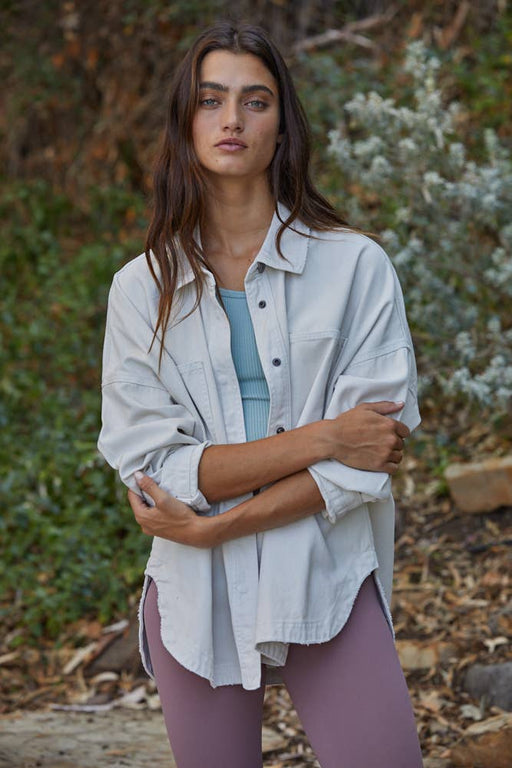 By Together - BD259 | Denim Cotton Button Down Jacket - Home & Well 