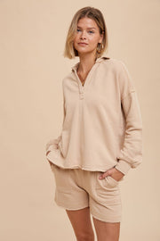 In Loom - GARMENT WASHED COTTON FRENCH TERRY SHORTS - Home & Well
