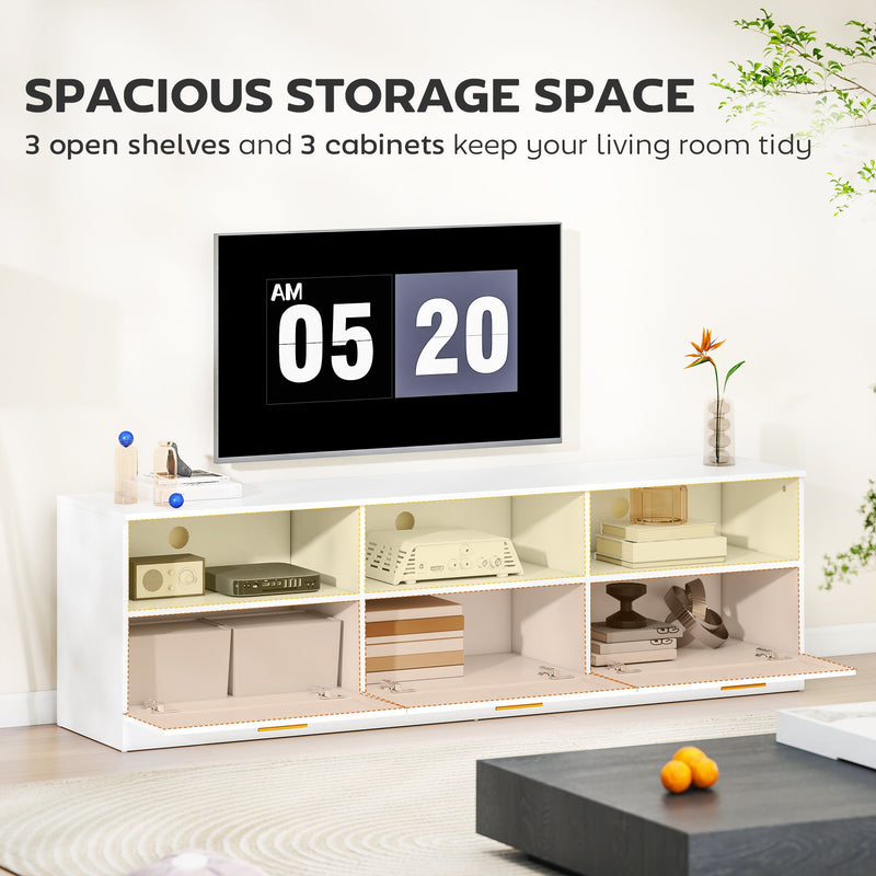 Dallas Modern TV Stand with Storage Drawers for TVs up to 85"-White