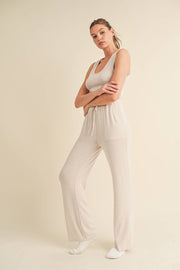 Soft Brushed Hacci Lounge Tank and Pants Set - Home & Well 