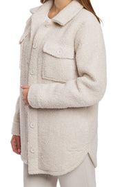 Amber Teddy sherpa shacket in bone - Home & Well 