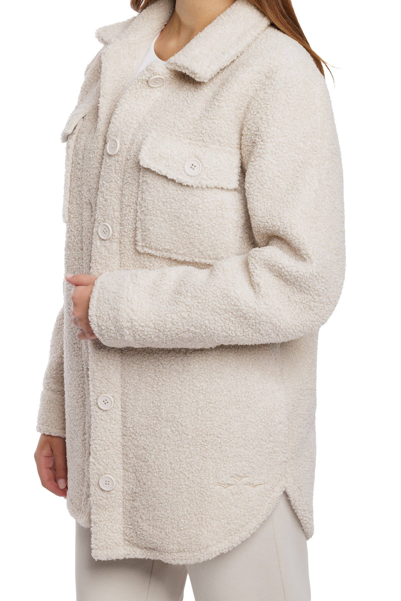 Amber Teddy sherpa shacket in bone - Home & Well 