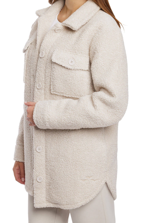 Amber Teddy sherpa shacket in bone - Home & Well 