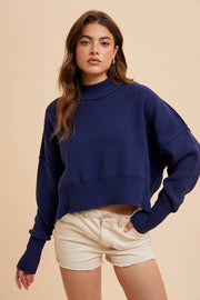 In Loom - KNITTED MOCKNECK PULLOVER SWEATER - Home & Well