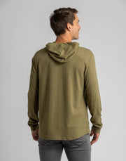 LIV Outdoor - Men's Stretch Flannel Hooded Henley - Home & Well