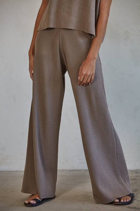 By Together - W1410 | Knit Sweater Wide Leg Pants