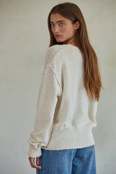 By Together - W1546 | Knit Sweater Button Down Cardigan