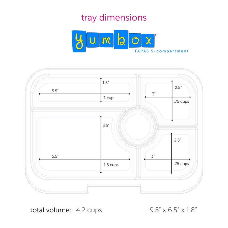 Yumbox - Leakproof Yumbox Tapas Bento Box( Capri Pink) 5 Compartment
