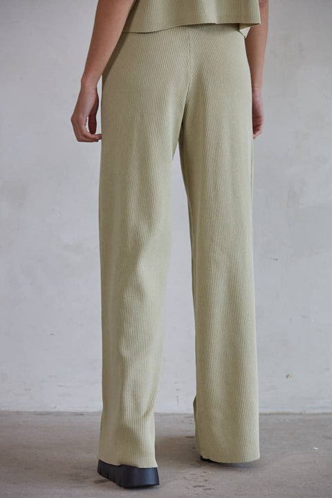 By Together - W1410 | Knit Sweater Wide Leg Pants