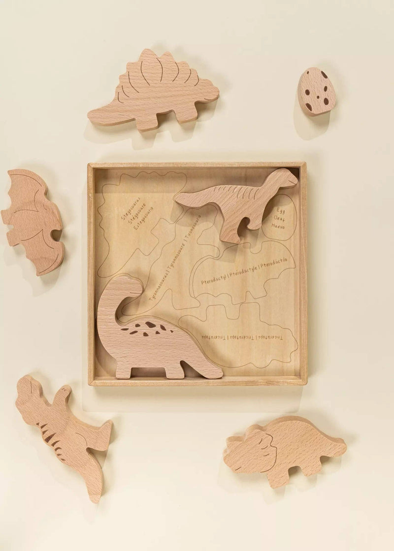 Coco Village - Wooden Balance Puzzle - Dino (7 pcs) - Home & Well