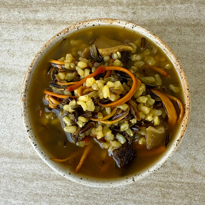FORAGER’S SOUP: WILD RICE AND MUSHROOMS