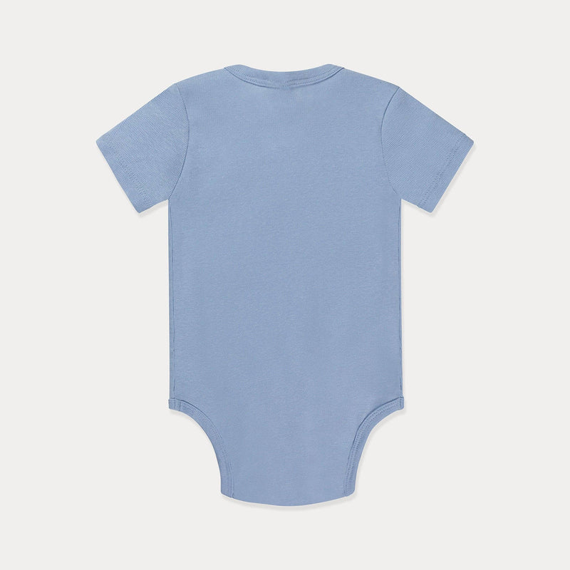 Mini Wardrobes - Baby Bodysuit, Infant Bodysuit, Blue and Green, Ribbed Soft Cotton