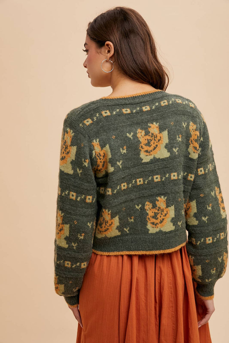 In Loom - FLORAL JACQUARD CARDIGAN - Home & Well