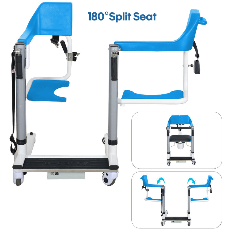 4-IN-1 MULTIFUNCTIONAL ELECTRIC LIFT TRANSFER, SHOWER, & COMMODE CHAIR