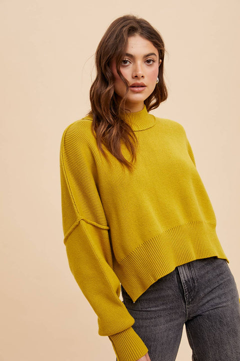 In Loom - KNITTED MOCKNECK PULLOVER SWEATER