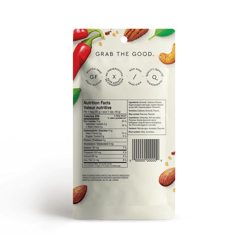 HANDFUEL Sweet Chili Mixed Nuts snack size - Home & Well 