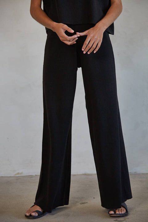 By Together - W1410 | Knit Sweater Wide Leg Pants