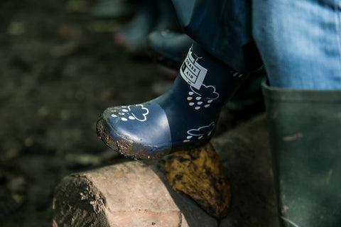 Grass & Air - Kids Navy Colour-Revealing Wellies