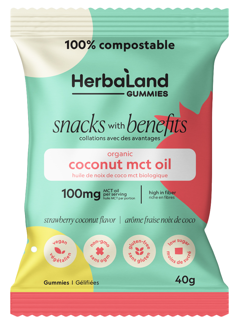 HERBALAND Coconut MCT - Strawberry Coconut - Home & Well 