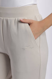 Lazypants - Premium luxe sueded scuba jogger in bone - Home & Well 