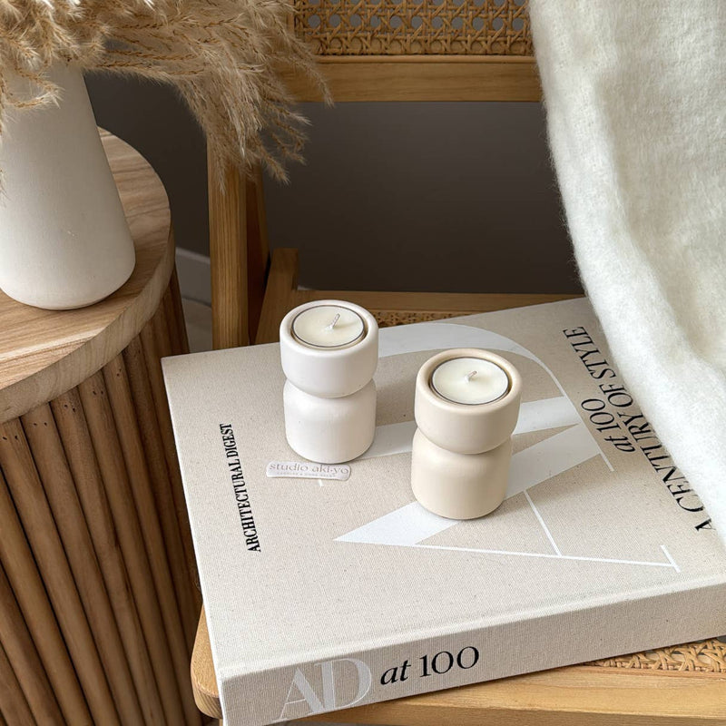 Studio Akiyo - Scandi Elevated Single Tea Light Candle Holder | Minimalist