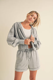 KIMBERLY C - Mineral Wash Zip-Up Hoodie - Home & Well 