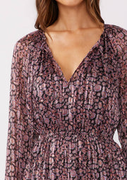 Lovestitch - Floral Chiffon Maxi Dress with Side Slits - Home & Well