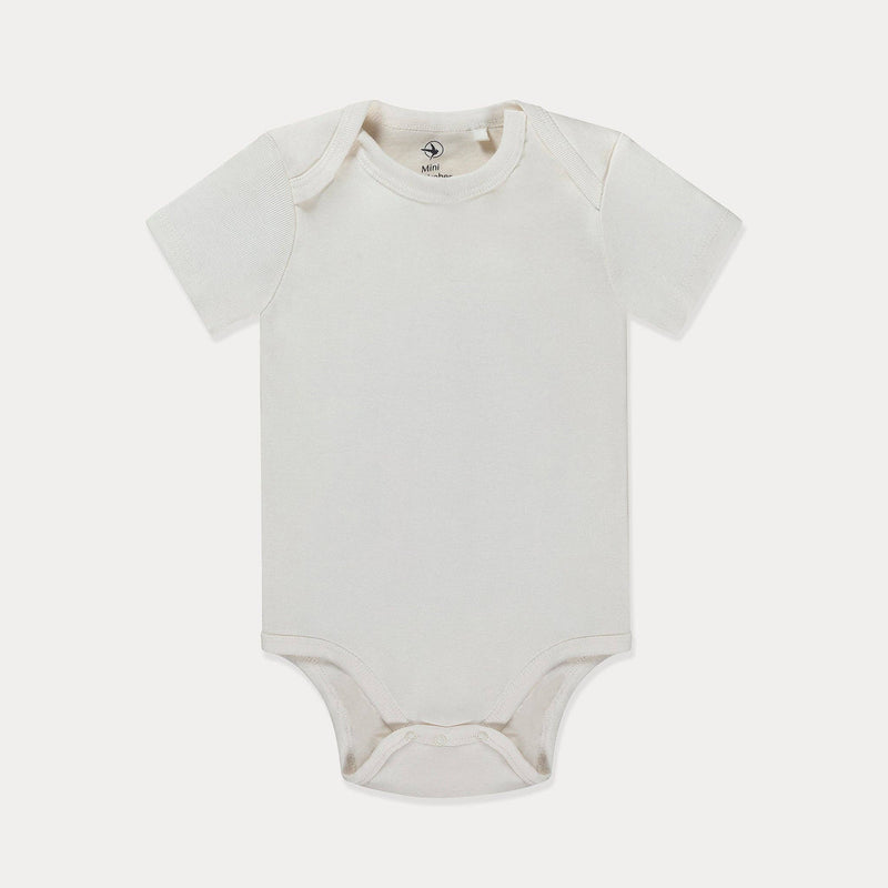 Mini Wardrobes - Baby Bodysuit, Infant Bodysuit, White and Blue, Ribbed Soft Cotton