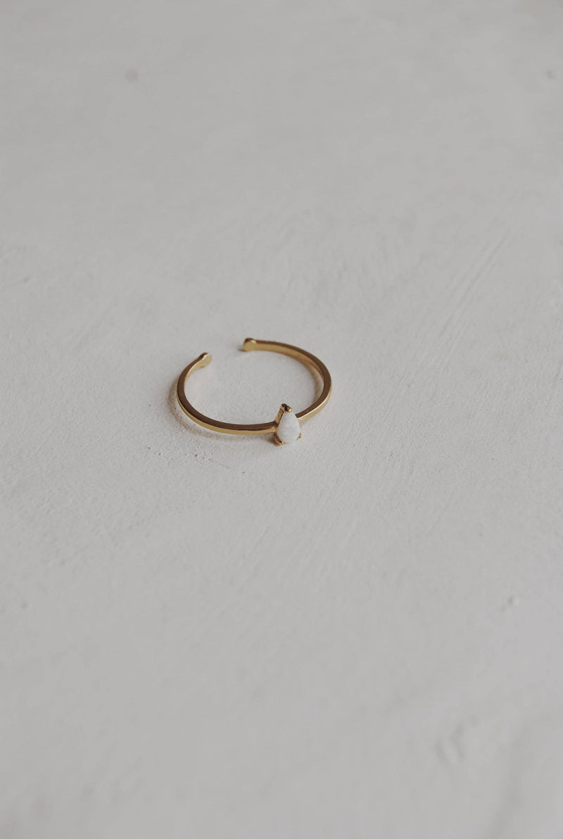 Teardrop Opal Adjustable Ring - Home & Well 