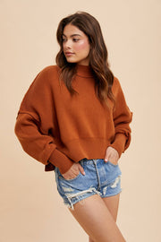 In Loom - KNITTED MOCKNECK PULLOVER SWEATER - Home & Well