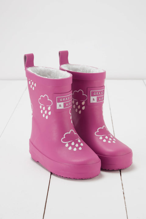 Grass & Air - Orchid Pink Colour-Changing Kids Wellies