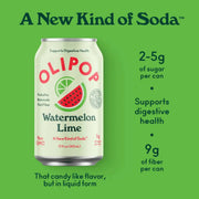 OLIPOP Prebiotic Soda, Watermelon Lime, 12 fl oz, 12 Pack - Home & Well 