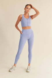 KIMBERLY C - Lavender-Blue Power Sculpt Sports Bra & Legging Set - Home & Well 