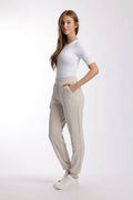 Lazypants - Premium luxe sueded scuba jogger in bone - Home & Well 