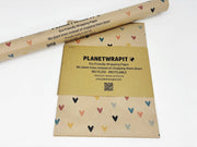 PlanetWrapIt - Colourful Hearts Recycled Kraft Wrapping Paper Gift Wrap - Home & Well 