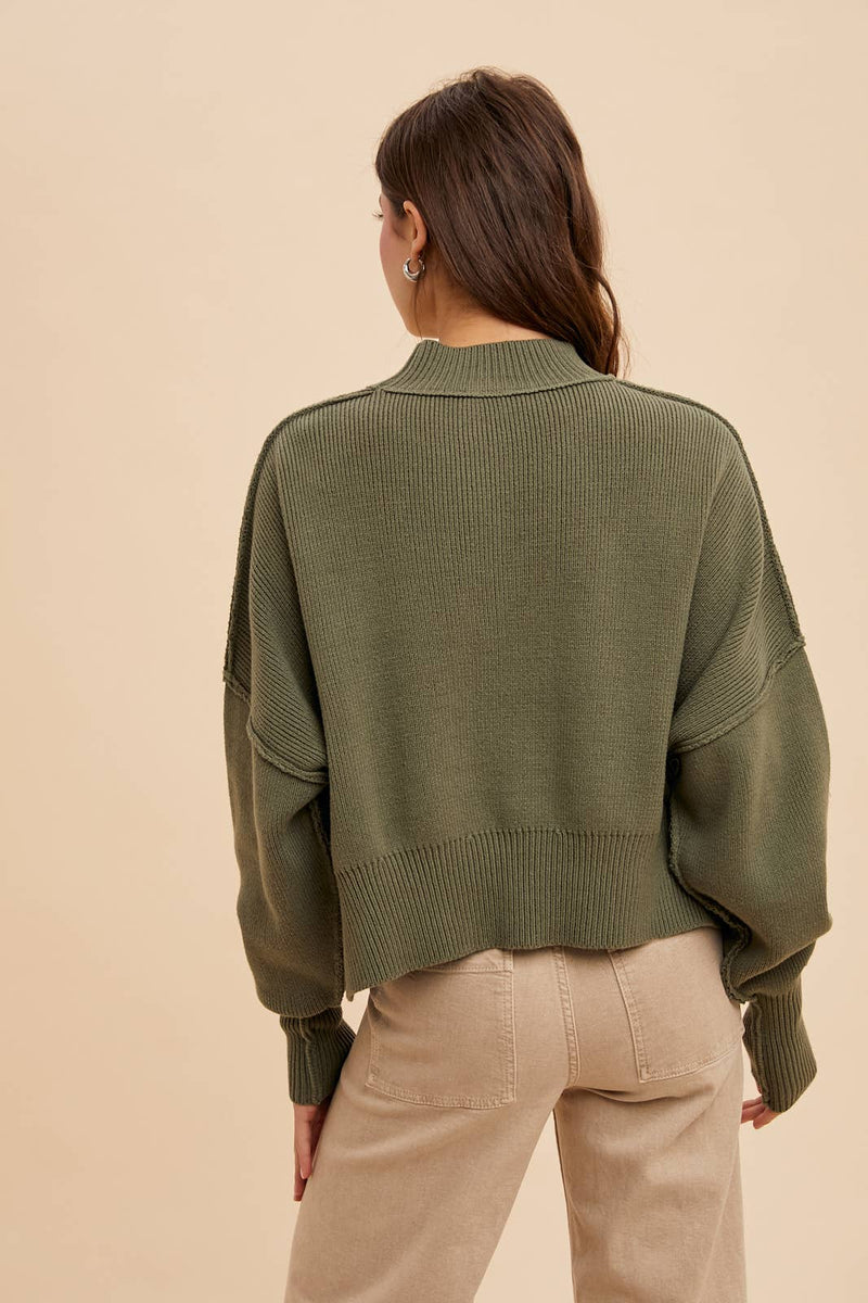 In Loom - KNITTED MOCKNECK PULLOVER SWEATER