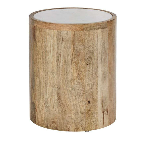 Marino Mango Wood Side Table Marble Top - Home & Well