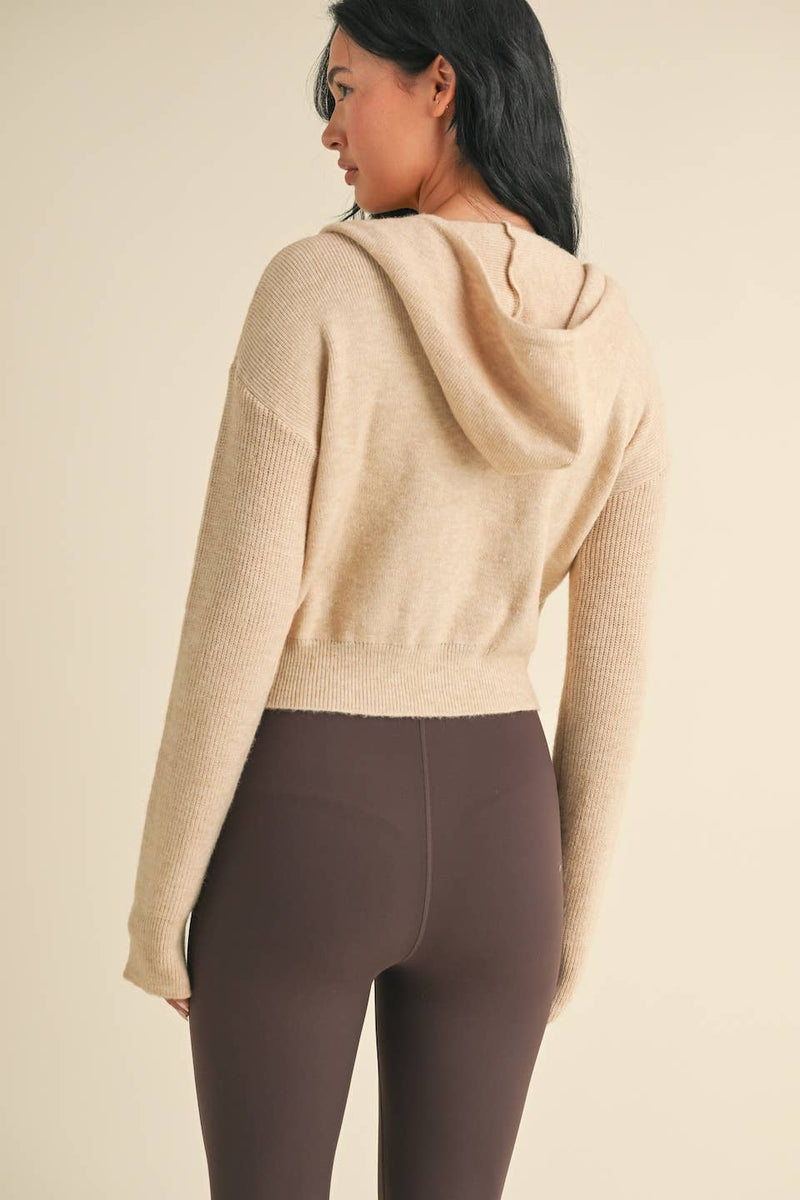 KIMBERLY C - Zip Up Knit Sweater Hoodie - Home & Well 