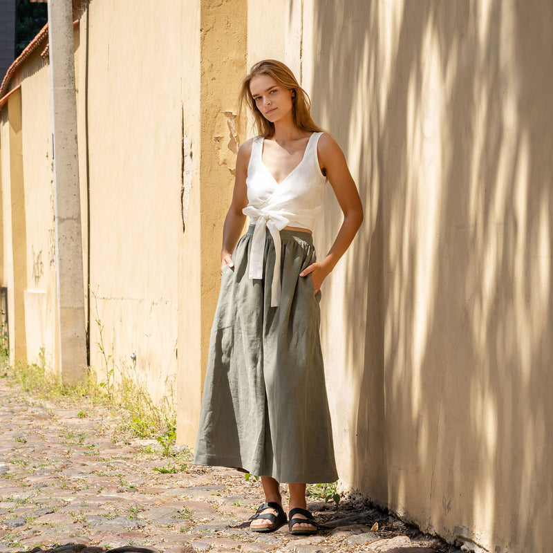menique - Linen Long Skirt MAXI Sophia