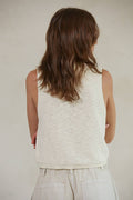 By Together - W1622 | Knit Sweater Buttondown V-Neck Vest - Home & Well 