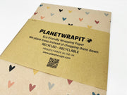 PlanetWrapIt - Colourful Hearts Recycled Kraft Wrapping Paper Gift Wrap - Home & Well 