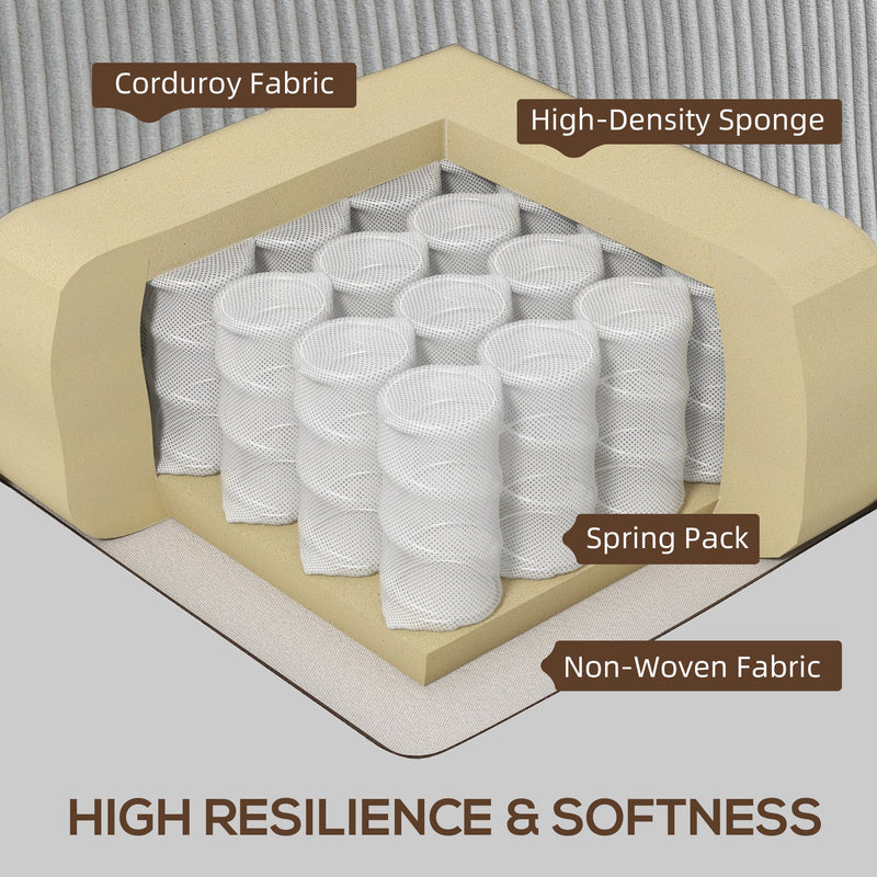 Laura Upholstered Sofa with Cup Holders-Light Grey